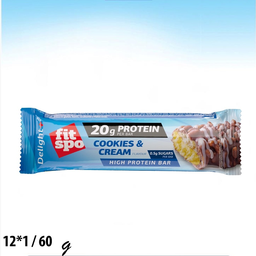 بروتين بار فت سبو ديلايت 20 غم بروتين بالكوكيز والكريمة قليل السكر 60