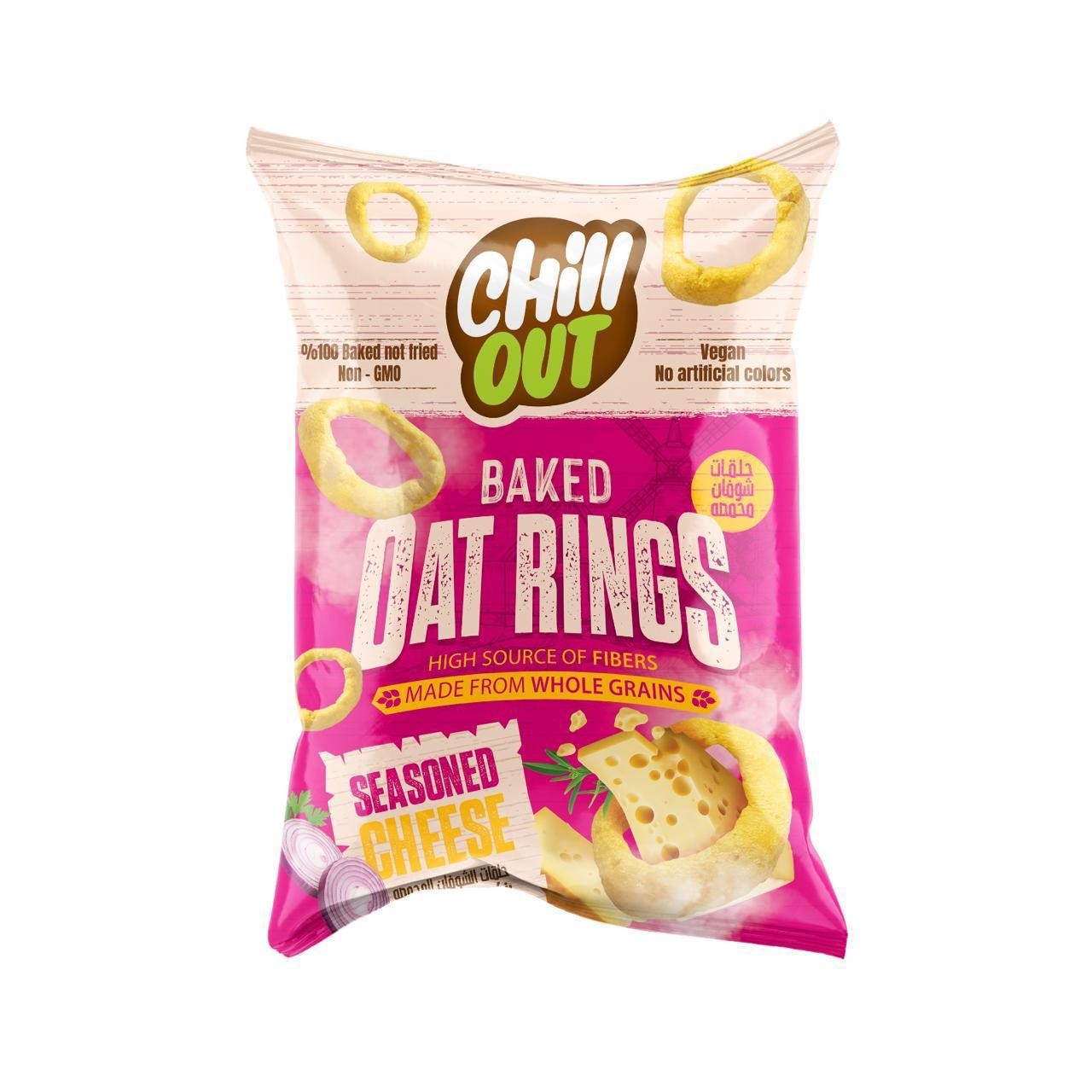 شيبس حلقات الشوفان المحمصة بنكهة الجبنة المتبلة 50 غم