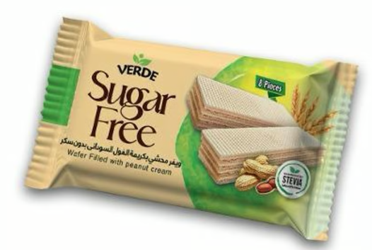 ويفر محشي بكريمة الفول السوداني بدون سكر ( فيردي)