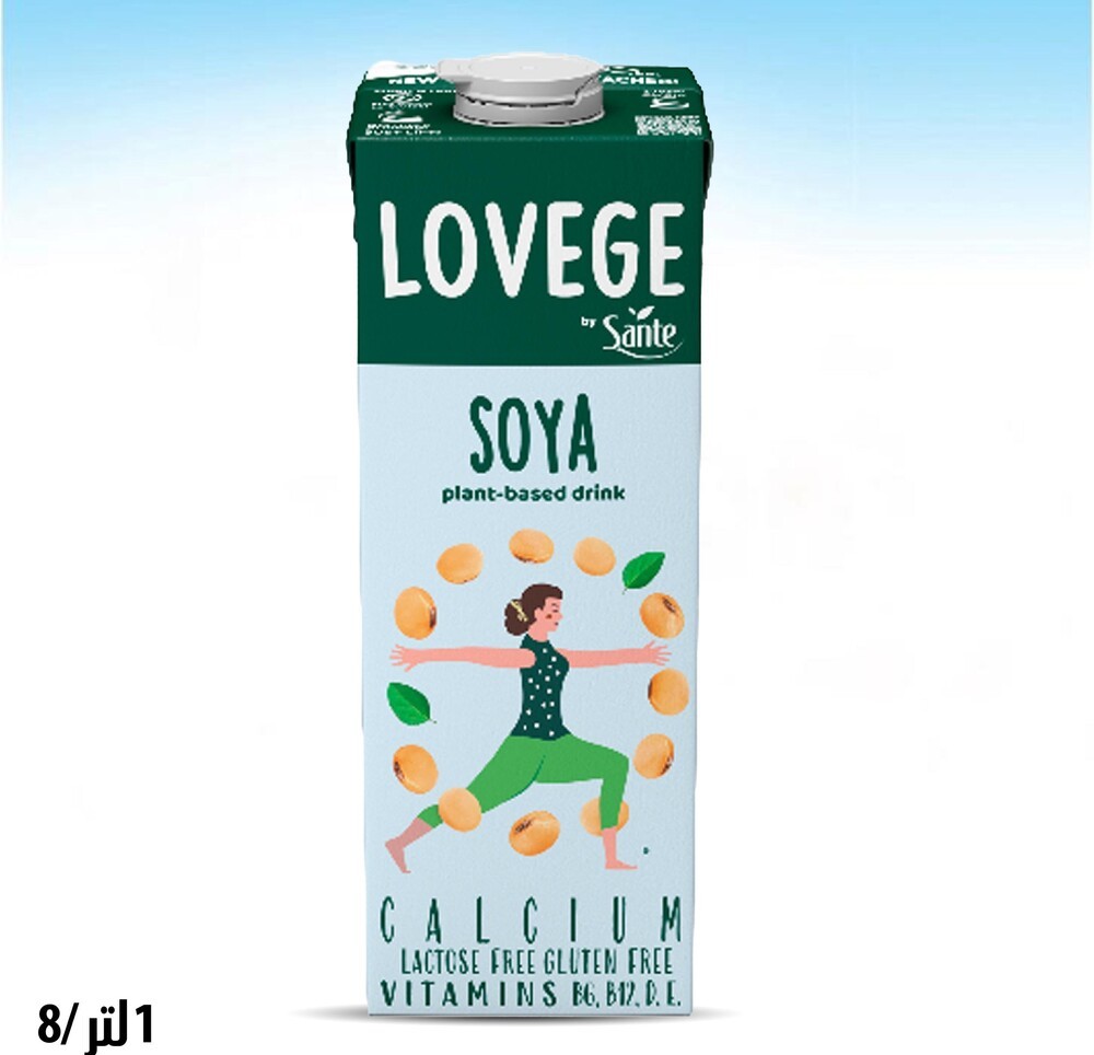 شراب الصويا النباتي مع الكالسيوم والفيتامينات بدون جلوتين وبدون لاكتوز 1لتر