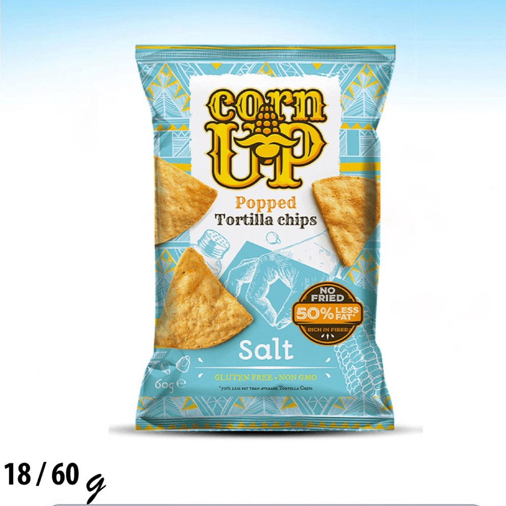 كورن أب رقائق الذرة الصفراء مع ملح البحر بدون جلوتين 60 غم