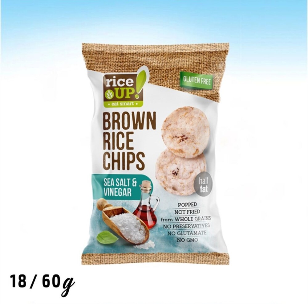 رايز شيبس بالملح والخل بدون جلوتين 60غم