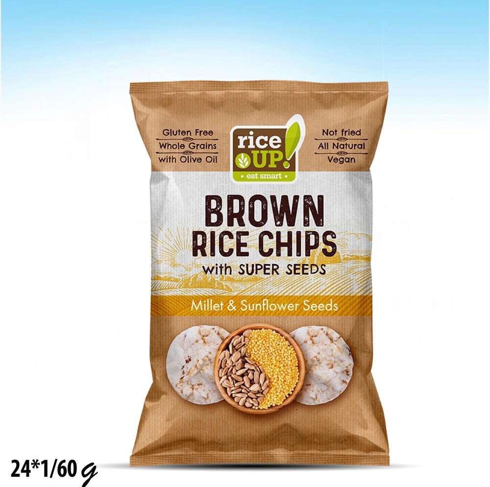 رايز شيبس بنكهة حبوب الدخن ودوار الشمس بدون جلوتين 60غم