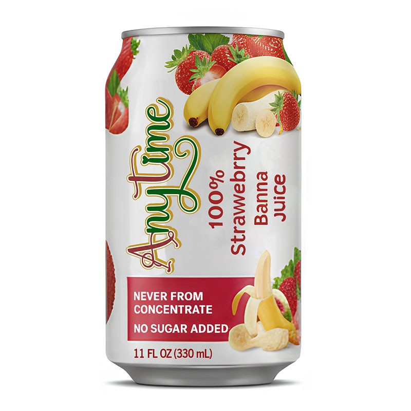 Anytime عصير توت وموز بدون سكر مضاف 330مل