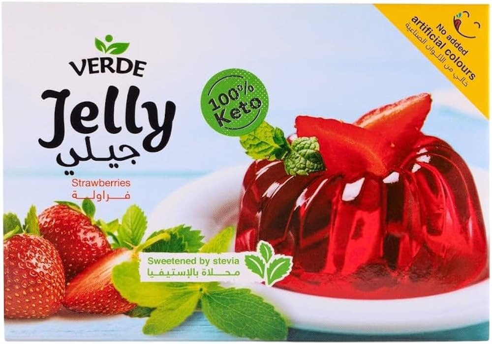 جيلي بنكهة الفراولة بدون سكر 15 غم