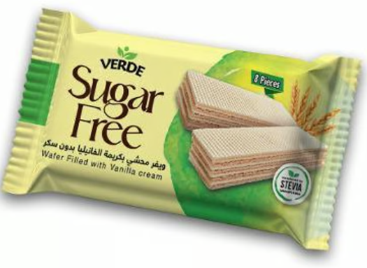 ويفر محشي بكريمة الفانيليا بدون سكر ( فيردي )