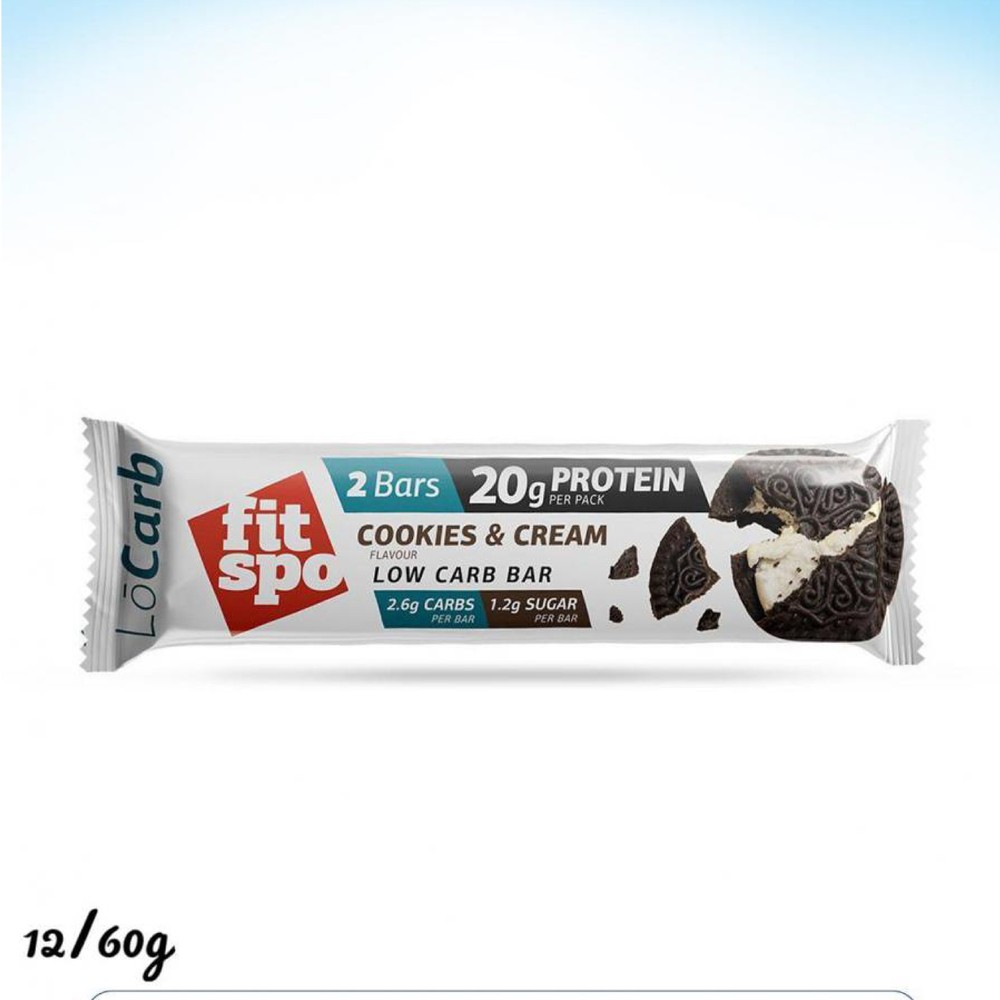 بروتين بار فت سبو قليل الكربوهيدرات 20% بروتين بالكوكيز والكريمة 60غم
