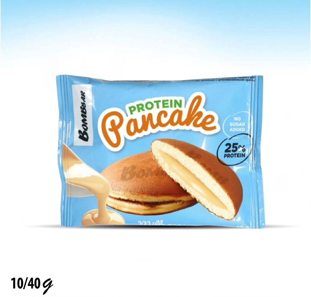 بان كيك غني بالبروتين بحشوة كريمة الحليب 25%بروتين بدون سكر 40 غم