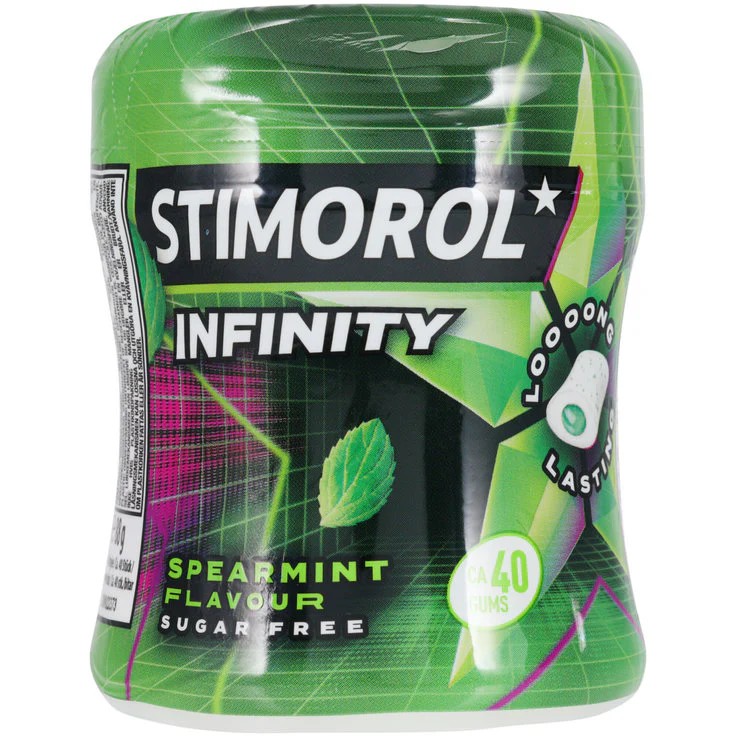 علكة Stimorol Infinity spearmint 88g بطعم النعناع القوي بدون سكر