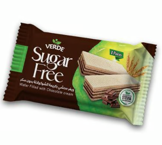 ويفر محشي بكريمة الشوكولاتة بدون سكر ( فيردي )