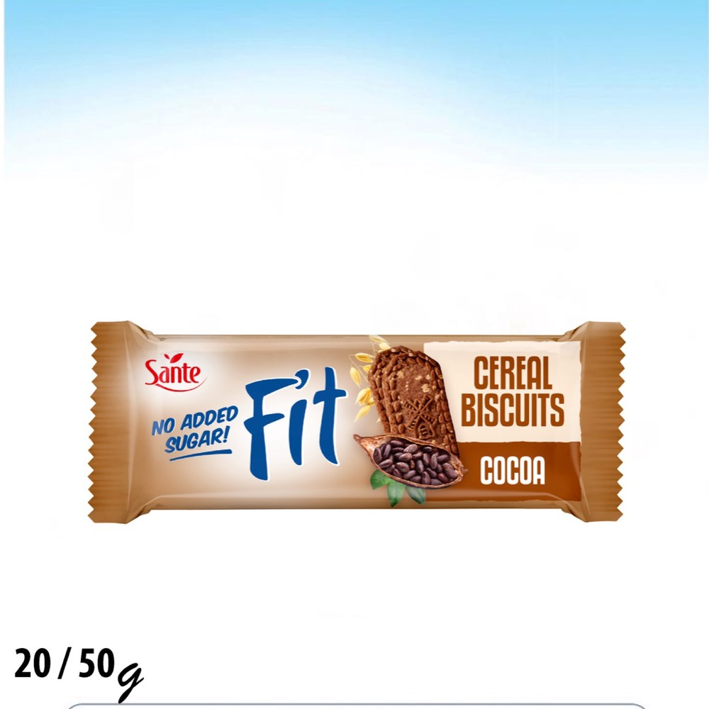 بسكويت سانتي فت بالكاكاو وشوفان بدون سكر 50غم